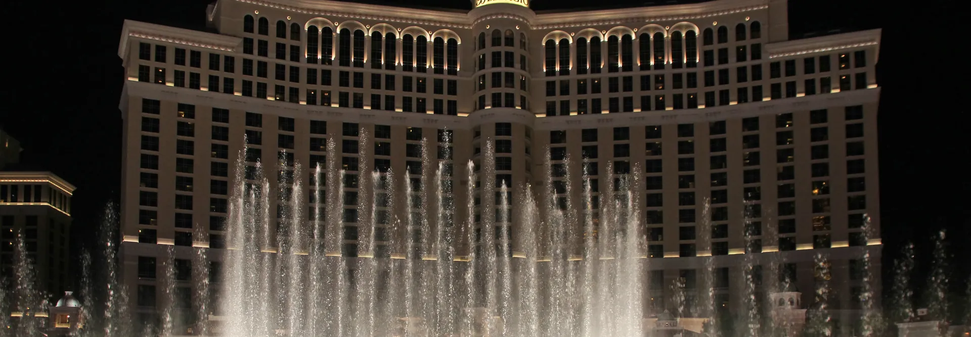 The Fountains of Bellagio at night