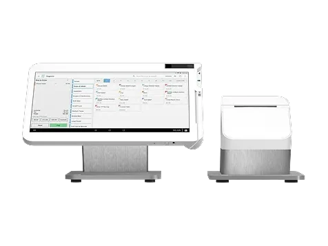 Clover Station Solo POS with 14-inch screen, receipt printer, and cash drawer